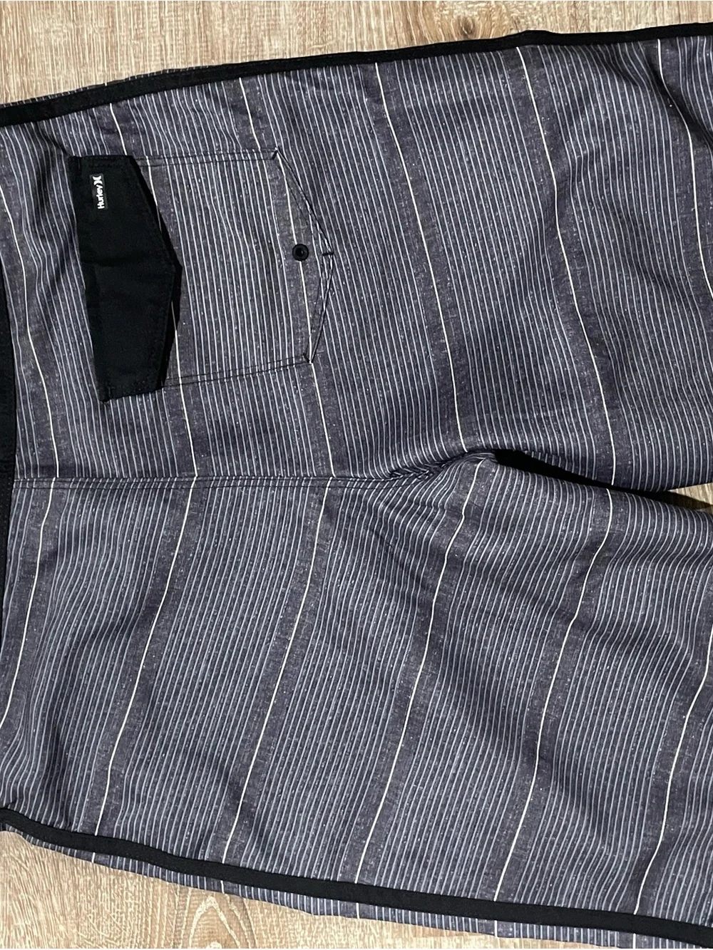 Hurley Boys Black & Gray Pinstripe Board Shorts NWOT 16/28